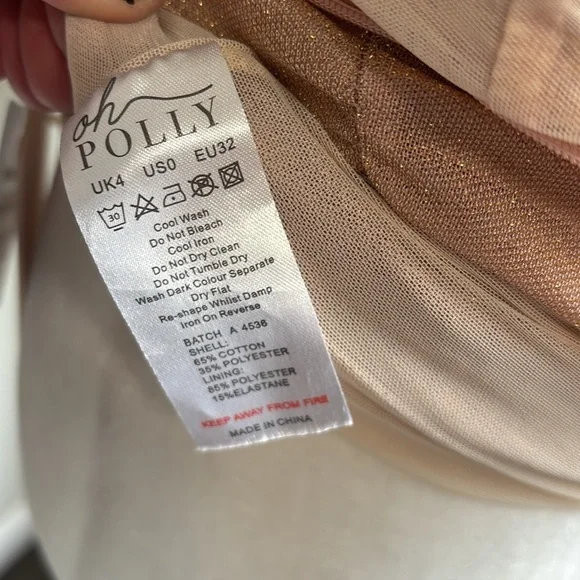 Oh Polly Feel The Passion Cross Strap Ruched Mini Dress Rose Gold NWT Oh Polly Feel The Passion Cross Strap Ruched Mini Dress Rose Gold NWT
